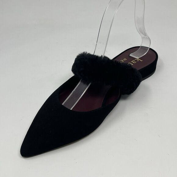Kate Spade Marielle 2 Furry Mules Flats Womens 8.5 B Black Pointed Toe Shoes - Picture 8 of 15